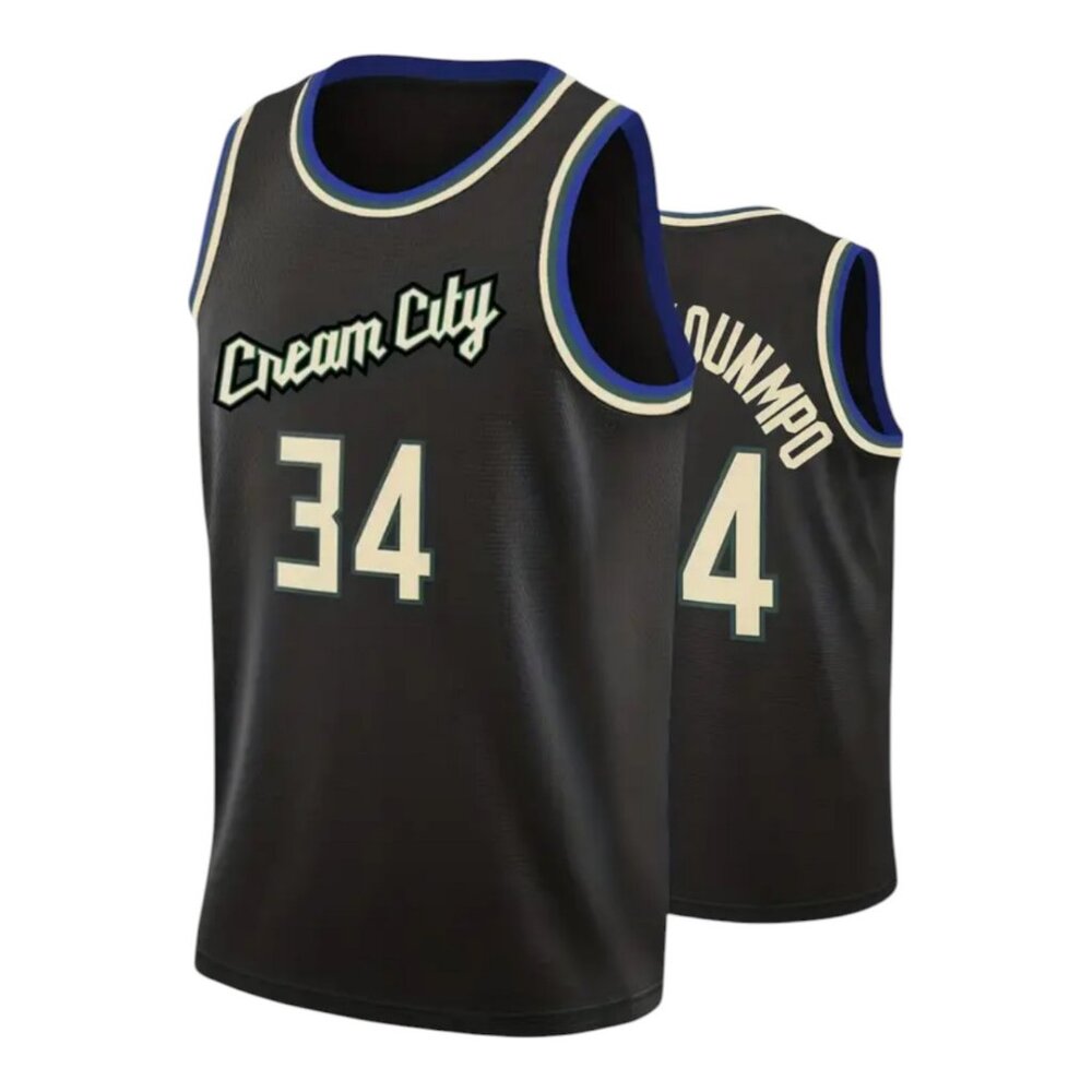 Milwaukee Bucks Giannis Antetokounmpo #34 Cream City Basketball Jersey Stitched